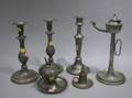 Six Pieces of Pewter Lighting