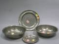 Four American Pewter Basins and Plates