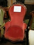 Victorian Rococo Upholstered Carved Walnut Ladys Parlor Chair
