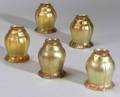 Set of Five Quezal Gold Iridescent Glass Shades