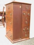 Late Victorian Cherry ElevenDrawer Collectors Chest with Brass Hardware