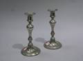 Pair of Pewter Beaded Candlesticks