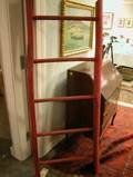 Red Painted Rustic Ladder
