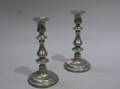 Pair of Pewter Pushup Candlesticks