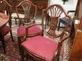 Set of Six Regencystyle Mahogany Shieldback Dining Chairs