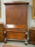 Empire Mahogany Veneer Desk Bookcase