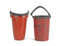 Two leather fire buckets