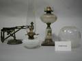 Three Pressed Glass Oil Lamps