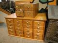 Two Quartersawn Oak File Card Cabinets