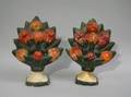 Pair of Paint Decorated Fruit and Leaf Chalkware Ornaments