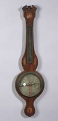 English Georgian Mahogany and Inlay Wheel Barometer
