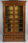 Pair of Renaissance Revival Walnut Library Bookcases