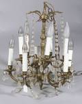 Louis XVIstyle Ten Light Brass Hall Chandelier