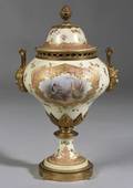 Sevresstyle Ormolu Mounted Potpourri Vase and Cover