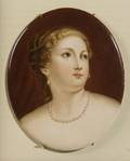 KPM Painted Porcelain Plaque of a Lady in Pearls