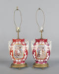 Pair of porcelain table lamps