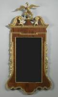 English George II Mahogany Veneered Parcel Gilt Mirror