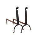 Two pair of knife blade andirons