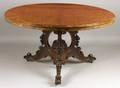 Early Victorian Burl Walnut and Walnut Circular Center Table