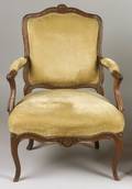 Louis XV Walnut Open Armchair