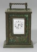 Small Tiffany Studios Pine Cone Pattern Carriage Timepiece