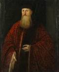 Manner of Titian Italian 14771576 Portrait ofPalzmani