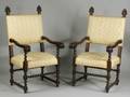 Pair of Baroquestyle Carved Mahogany Armchairs