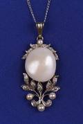 Edwardian Pearl and Diamond Pendant
