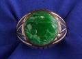 Gentlemans 14kt Gold and Jadeite Ring