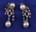 Diamond and Pearl Earpendants