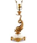 Brass Dolphin Motif Table Lamp 20th C