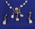 Edwardian Freshwater Pearl and Diamond Pendant Necklace