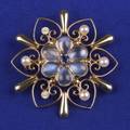 Moonstone and Sapphire Pendant Brooch