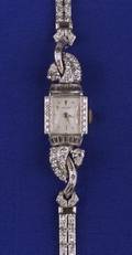 Ladys Platinum and Diamond Wristwatch