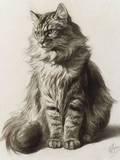 Ferdinand Oger French 18721929 Study of a Tabby Cat