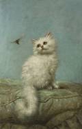 Carl Kahler AustrianAmerican b 1855 White Angora with a Bee