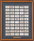 Two framed groups of cigarette cards depicting dogs and first aid procedures