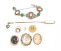 Three cameo brooches