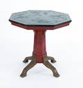 Karpen pub table with a black glass top
