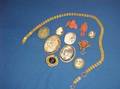 Group of Victorian Shell Cameo Lava Coral Jet and Goldtone Jewelry