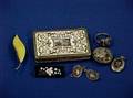 European Silver Gilt and Enamel Box and a Small Group of Jewelry Articles