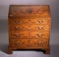GeorgianStyle Polychrome Paint Decorated Satinwood Veneer Slantlid Desk