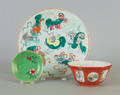 Three assorted Chinese famille rose dishes