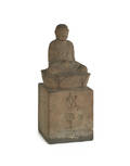 Antique Asian limestone carving of a Buddha
