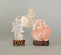 Three Chinese carved quartz figures