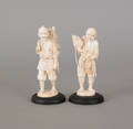 Two Japanese Meiji period carved ivory figures