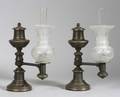 Pair of Bronze Argand Lamps