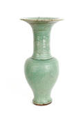 Ming Dynasty celadon vase with incised floral decoration
