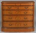 Edwardian Satinwood and Harewood Inlaid Bowfronted Chest
