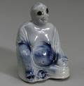 Staffordshire White Salt Glazed Stoneware Figure of a Buddha